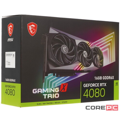 Видеокарта MSI (RTX 4080 16GB GAMING X TRIO) GeForce RTX 4080 16GB GAMING X TRIO