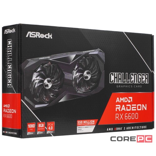 Видеокарта ASRock (RX6600 CLD 8G) Radeon RX 6600 8GB Challenger D 8G