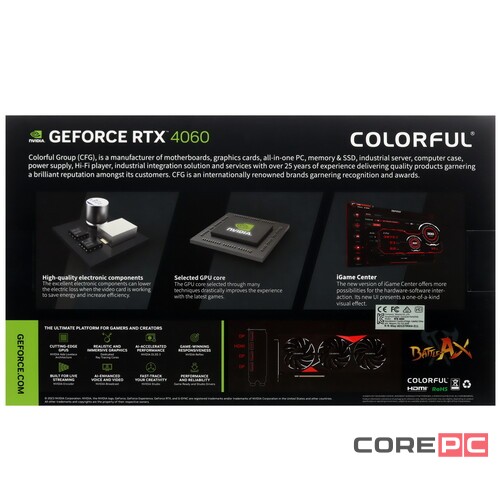 Видеокарта Colorful (RTX 4060 NB EX 8GB-V) GeForce RTX 4060 8GB NB EX 8GB-V