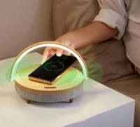 Настольная лампа Xiaomi Ezvalo Wireless Charging Lamp с функцией беспроводной зарядки и колонки Wood pattern (LYYD01) (коричневый)