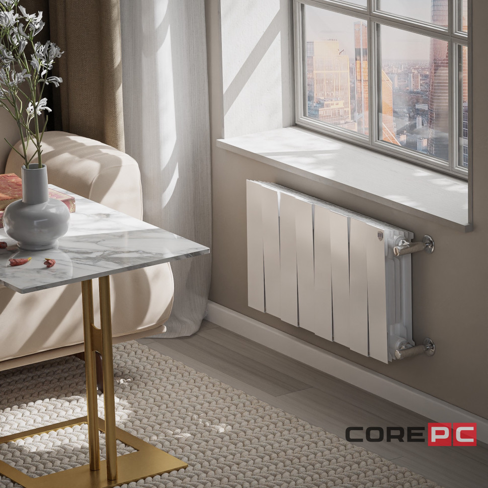 Радиатор биметаллический Royal Thermo PianoForte 300 Белый - 8 секц.