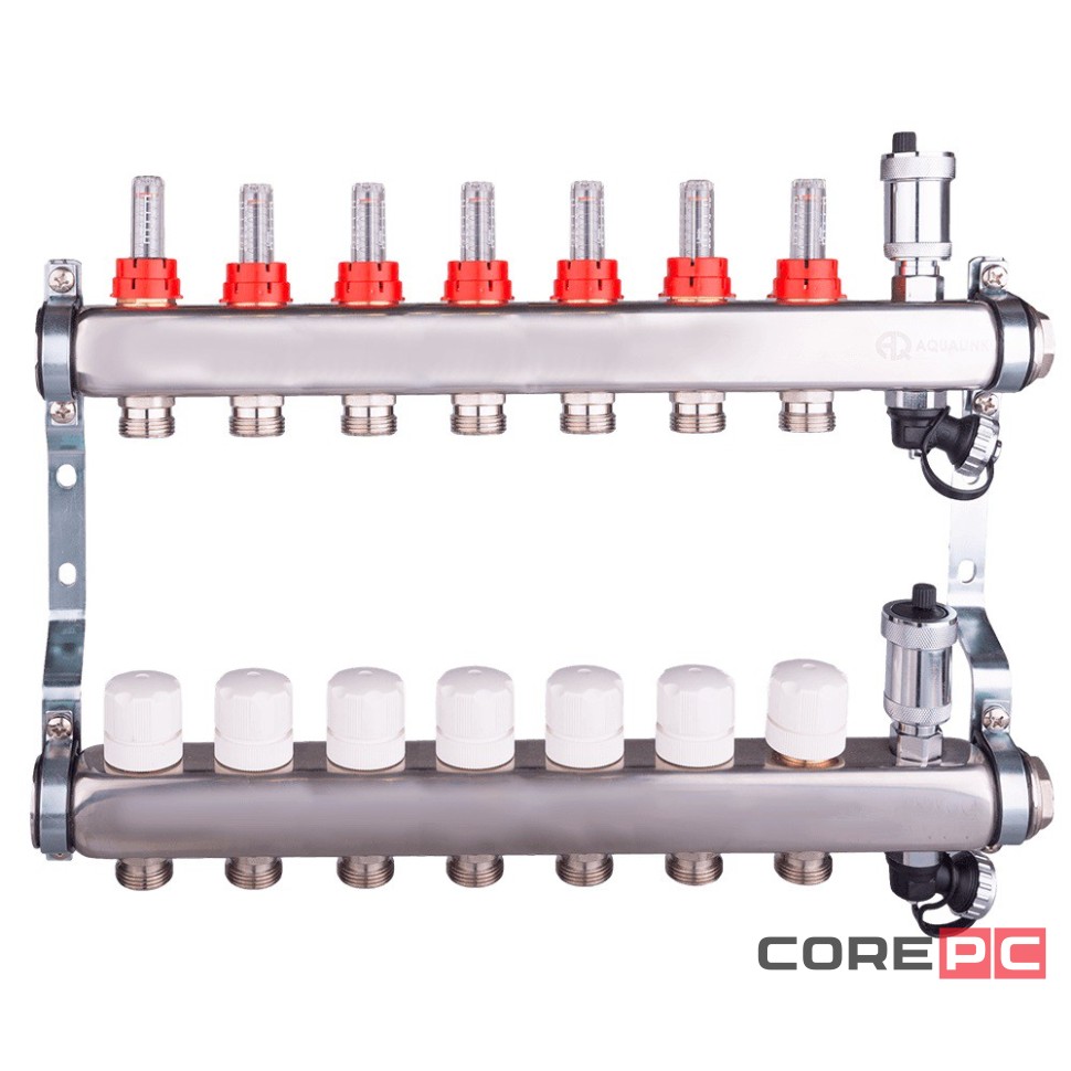 Группа коллект. AQUALINK регулир, настроеч и дренаж. клапаны, автомат. возд-к, нерж.сталь 1quot;х7х3/4quot;