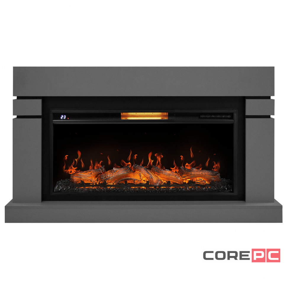 Каминокомплект: Очаг Royal Thermo Aurora RTFP/P-AR40LS, портал Lindos 42/40/36, светло-серый, р/в