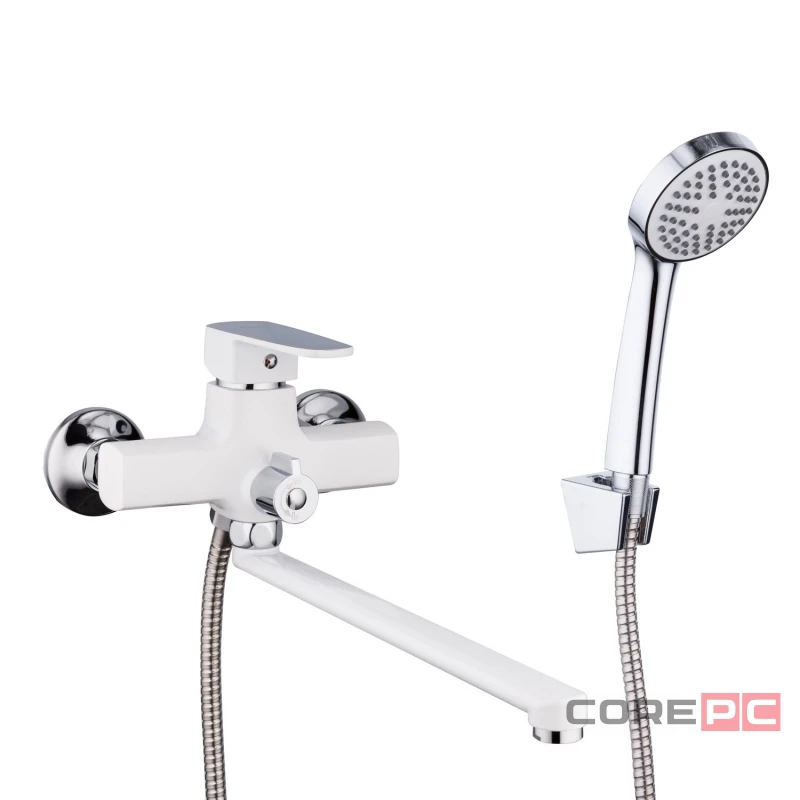 Смеситель для ванны и раковины Frud R22301, рычажное управление, цвет хром/белый