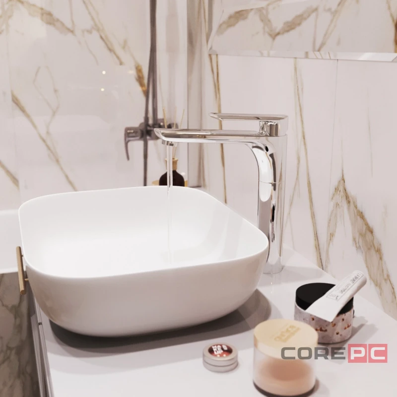 Смеситель для раковины MIXLINE МЛ29-04/ML29-042, рычажное управление, цвет хром