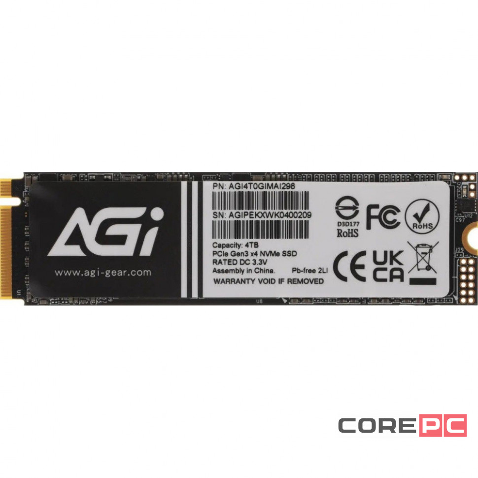 Твердотельный накопитель AGI AI298 4000 Gb (AGI4T0GIMAI298-CB)