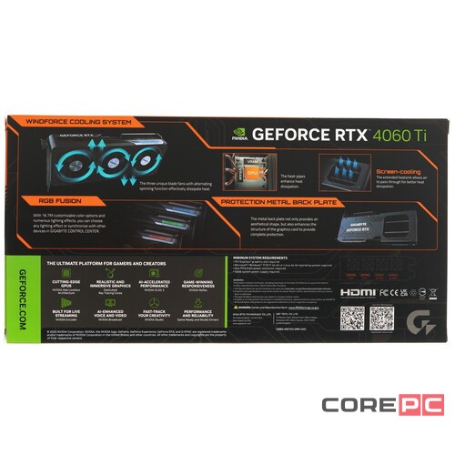 Видеокарта Gigabyte (GV-N406TGAMING OC-8GD) GeForce RTX 4060 Ti 8GB GAMING OC