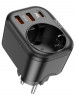 Сетевой фильтр HOCO NS3 1 розетка + 3 USB 16A черный