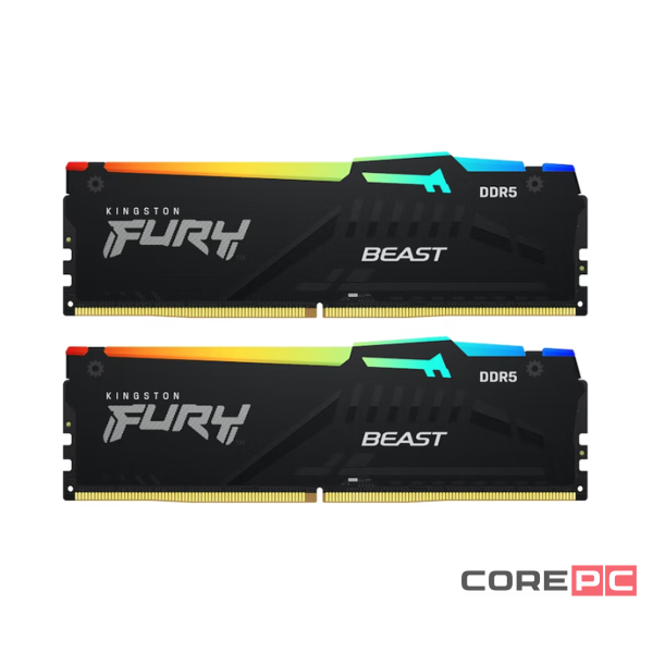 Оперативная память 16 Gb 6000 MHz Kingston FURY Beast RGB Black (KF560C30BBEAK2-16)
