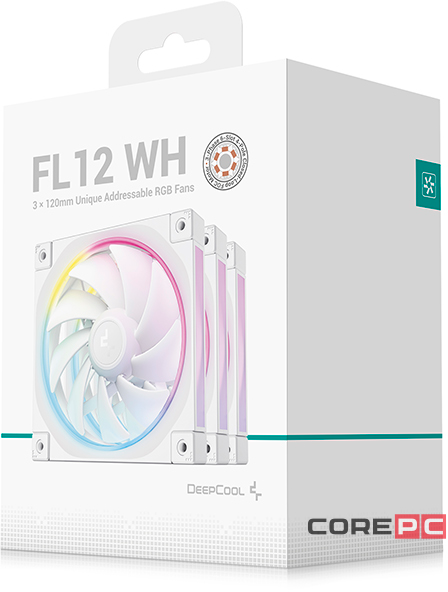 Комплект вентиляторов для корпуса Deepcool ARGB White (FL12 WH-3 IN 1)