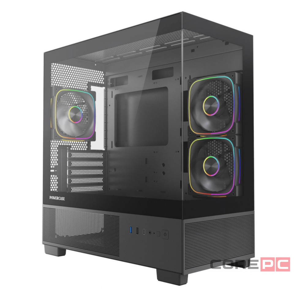 Компьютерный корпус Powercase Vision Micro S4B TG ARGB Black (VMMSHB-A3)