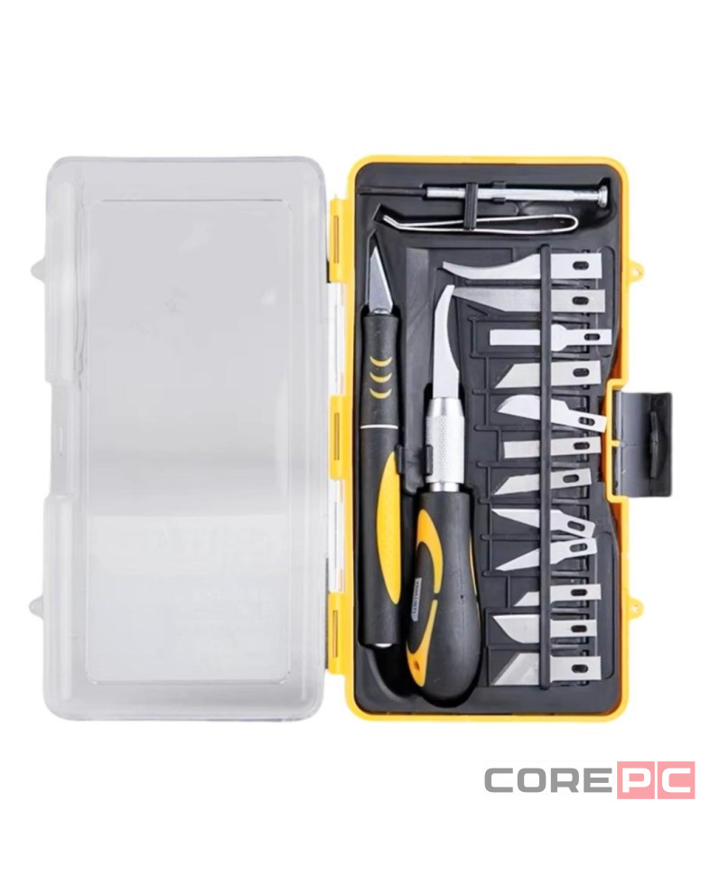 Набор ножей для резьбы по дереву Xiaomi Deli Utility Knife DL-DP1 (16 лезвий) черный