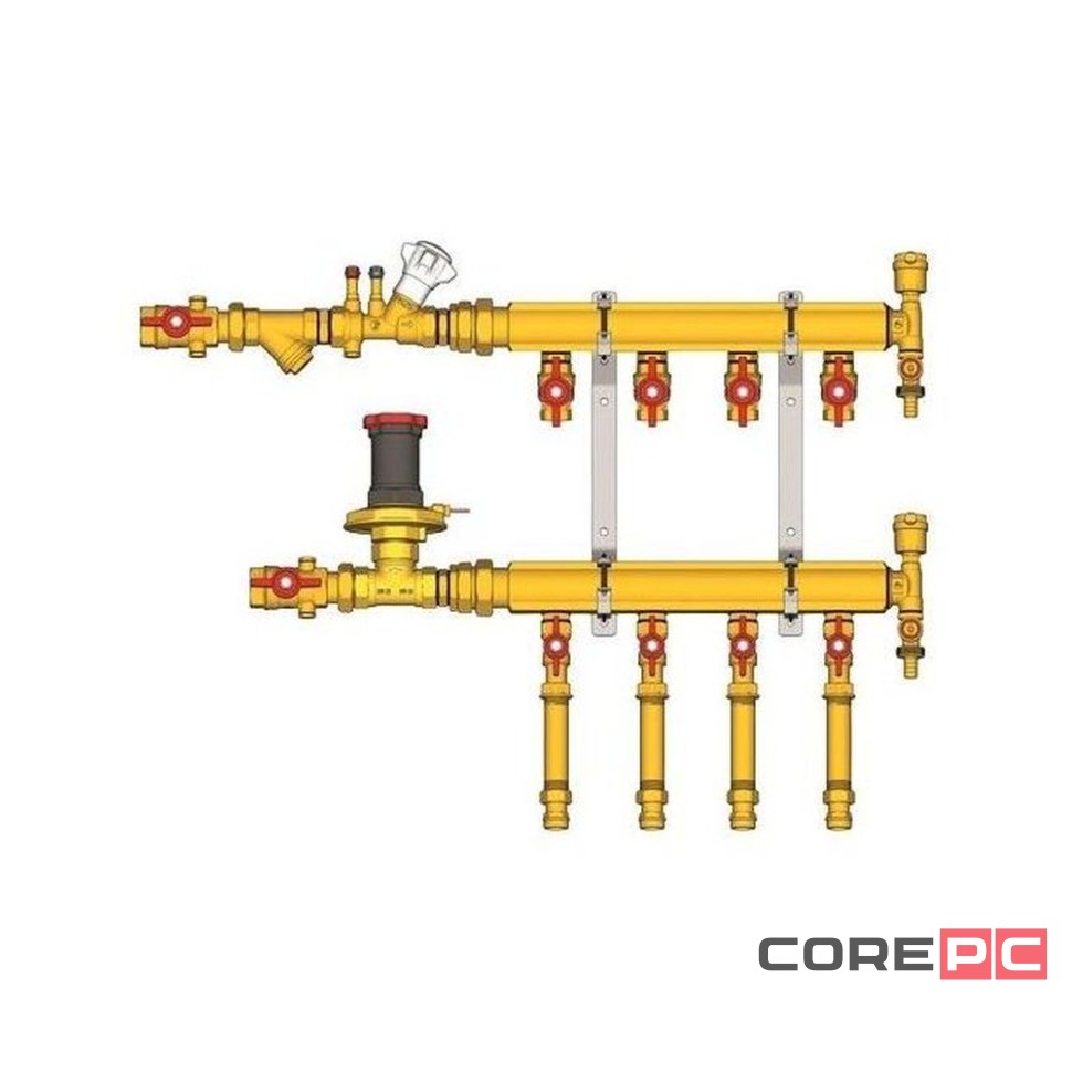 Узел коллекторный Giacomini отопления этажный, подключение тип B1 3/4quot; x 3/4quot; / 5, GE553Y015