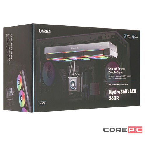Система жидкостного охлаждения для процессора Lian Li HydroShift LCD 360R ARGB Black (G89.GHSLCD36RB.R0)