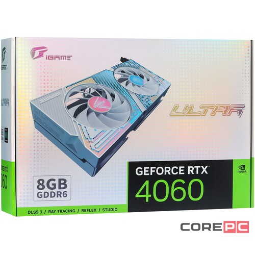 Видеокарта Colorful (RTX 4060 Ultra W DUO OC 8GB-V) GeForce RTX 4060 8GB Ultra W DUO OC 8GB-V