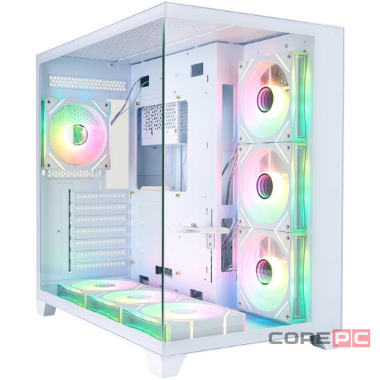 Компьютерный корпус 1STPLAYER MEGAVIEW MV8-TP ARGB White (MV8-TP-WH-6FC7R-W-1FC7-W-HUB2)