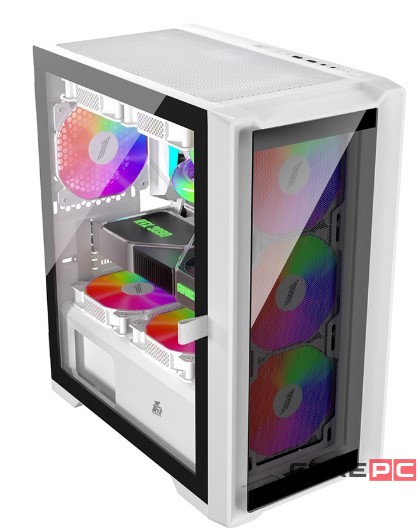 Компьютерный корпус 1STPLAYER TRILOBITE T4-G GLASS ARGB White (T4-G-WH-4FS7-W)