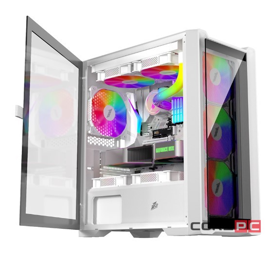 Компьютерный корпус 1STPLAYER TRILOBITE T4-G GLASS ARGB White (T4-G-WH-4FS7-W)