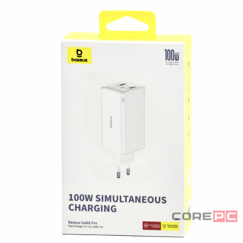 Сетевое зар. устр. Baseus GaN6Pro Fast Charger 2USB/2C 100W P10162705212-00 белое