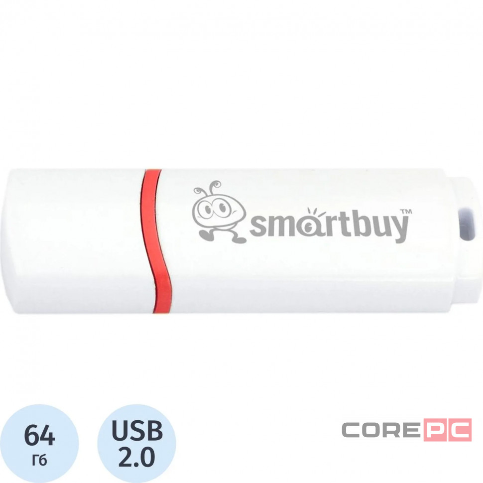 USB флеш накопитель Smartbuy 64GB Crown White (SB64GBCRW-W)