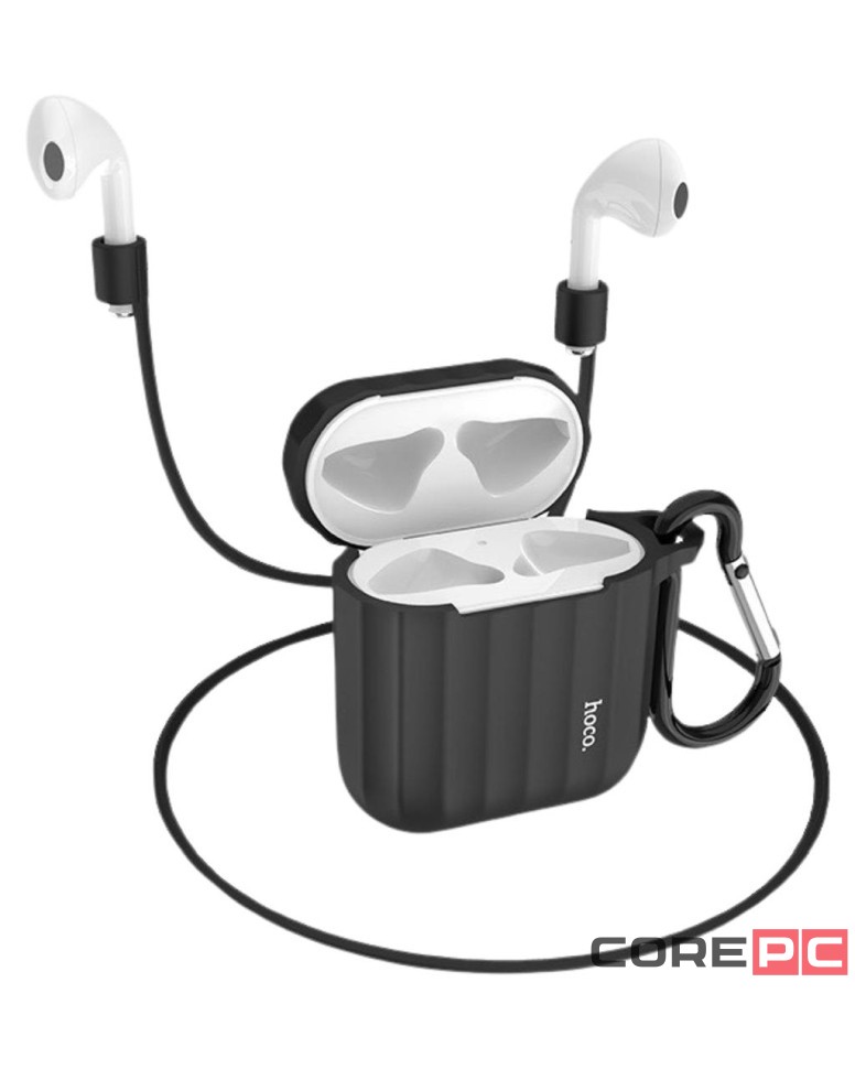 Силиконовый чехол для AirPods 1/2 Hoco WB10 черный