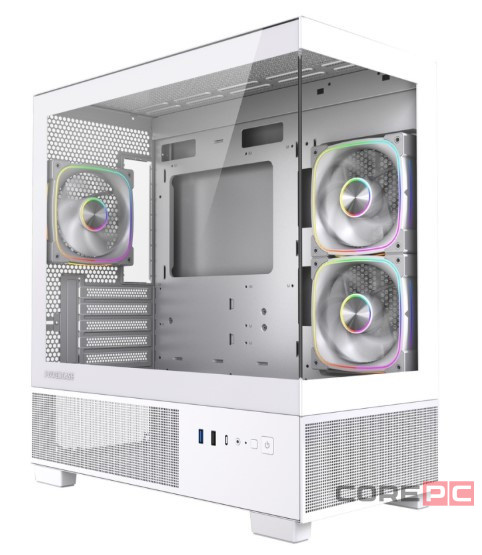 Компьютерный корпус Powercase Vision Micro S4W TG ARGB White (CVMMSHW-A3)