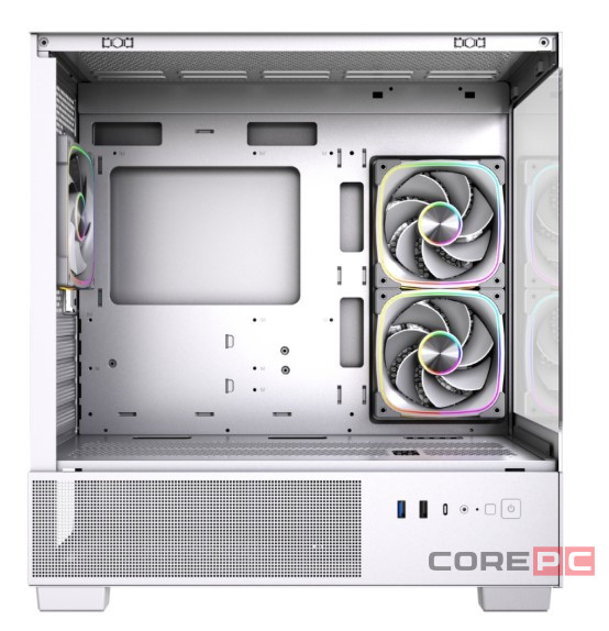Компьютерный корпус Powercase Vision Micro S4W TG ARGB White (CVMMSHW-A3)