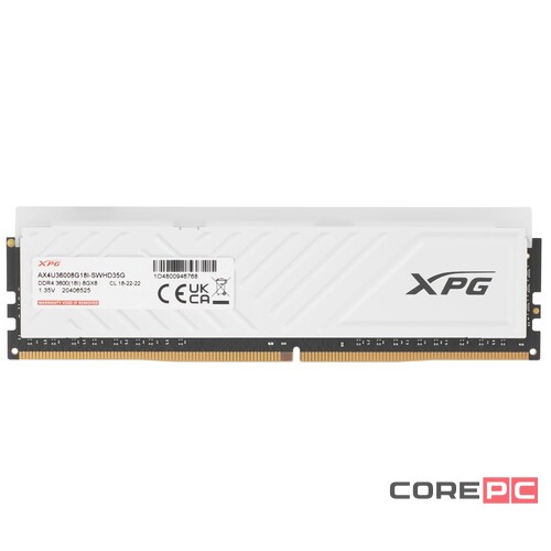 Оперативная память 8 Gb 3600 MHz ADATA XPG SPECTRIX D35G White (AX4U36008G18I-SWHD35G)