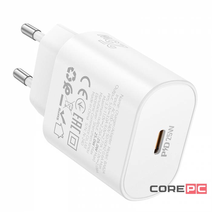 Сетевое зар. устр. Borofone BA82A 1C 25W 3A белое