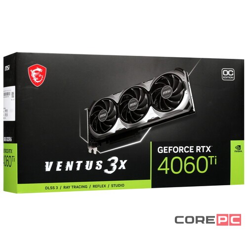 Видеокарта MSI (RTX 4060 Ti VENTUS 3X E 8G OC) GeForce RTX 4060 Ti 8GB 3X E OC