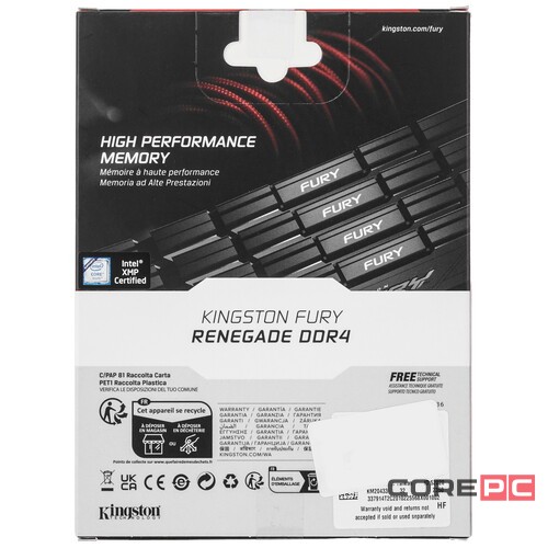 Оперативная память 32 Gb 3200 MHz Kingston FURY Renegade Black XMP (KF432C16RB12K2/32)