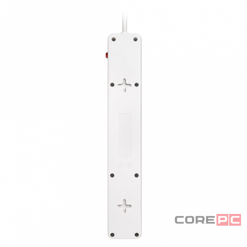 Сетевой фильтр c USB+Type C, 16А, 4 гнезда, c з/ш, с з/к, ПВС, 1.8 м, белый (SBSP-18C-W)