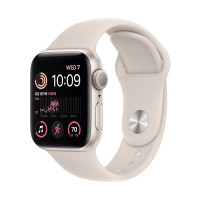 Apple Watch SE Gen 2 44mm (GPS) Starlight Aluminum Case with Starlight Sport Band (M/L)