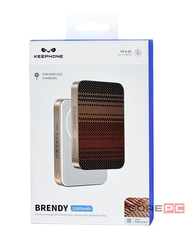 Powerbank магнитный с MagSafe Keephone Brendy 10000mAh коричневый
