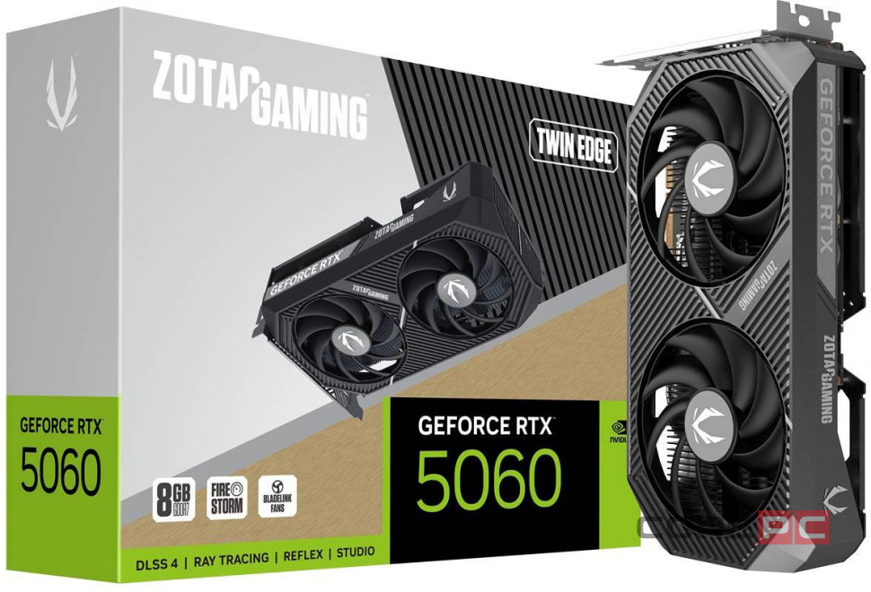 Видеокарта ZOTAC (ZT-B50600E-10M) GeForce RTX 5060 8GB Twin Edge
