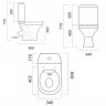Унитаз компакт Sanita WC.CC/Attica/1-P/WHT.G/S1 с сиденьем, цвет белый