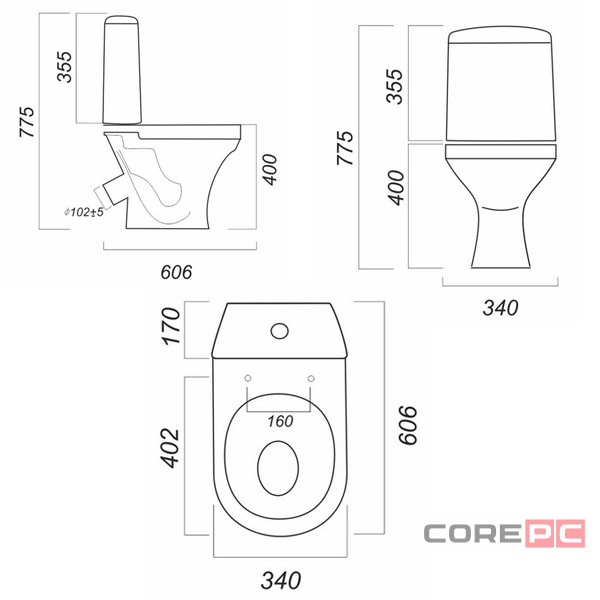 Унитаз компакт Sanita WC.CC/Attica/1-P/WHT.G/S1 с сиденьем, цвет белый