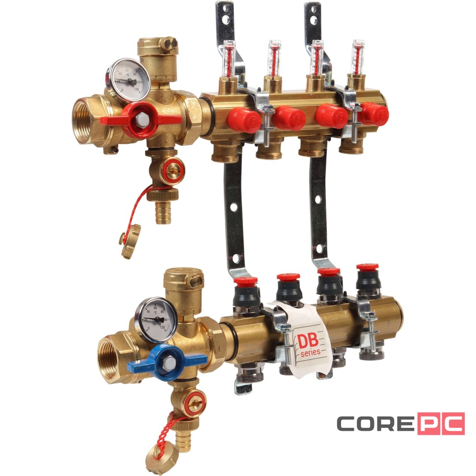 Комплект коллекторного узла Giacomini с динамич. регулир. расхода 1quot; x 18 /4, R553FKDB104