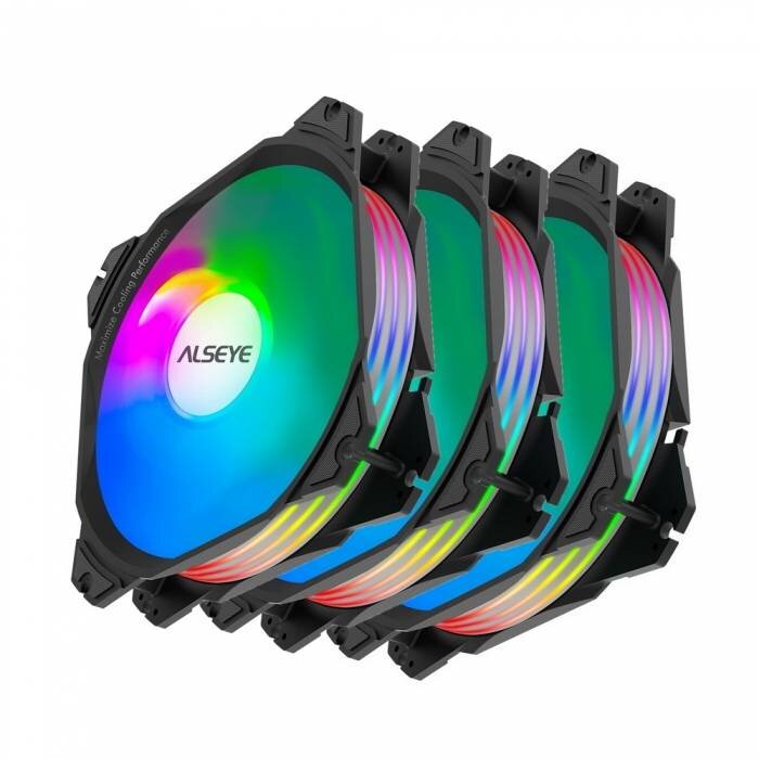Вентилятор для корпуса ALSEYE Black M120-PB RGB