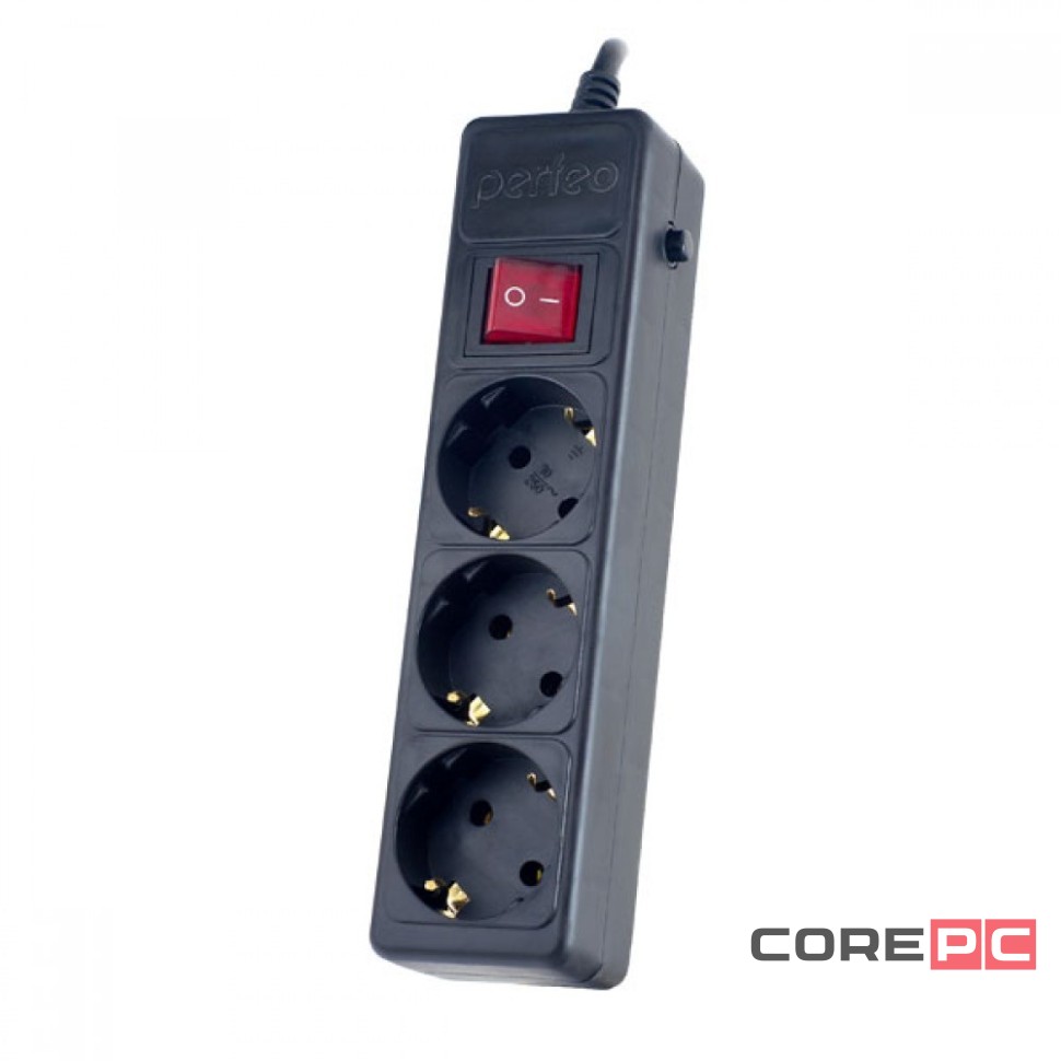 Сетевой фильтр Perfeo Power+ (PF-PP-3/5,0-B) 3 розетки 5м черный