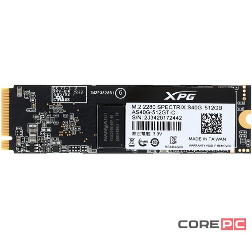 Твердотельный накопитель ADATA 512 Gb SPECTRIX S40G RGB AS40G-512GT-C XPG