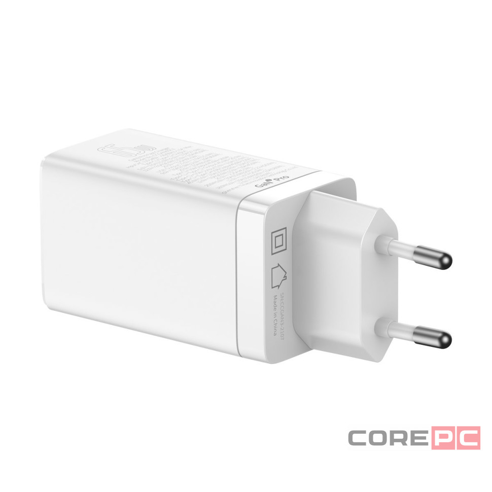 Сетевое зар. устр. Baseus GaN5 Pro Fast Charger 1USB+2C 65W CCGP120202 белое