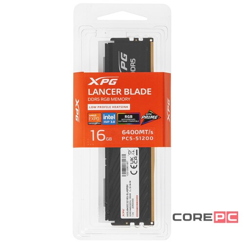 Оперативная память 16 Gb 6400 MHz ADATA XPG LANCER Blade RGB (AX5U6400C3216G-SLABRBK)