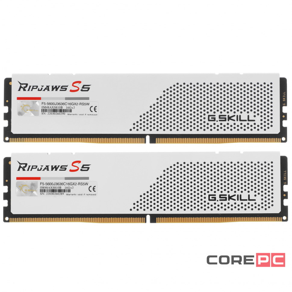 Оперативная память 32 Gb 5600 MHz G.Skill RIPJAWS S5 (F5-5600J3636C16GX2-RS5W)
