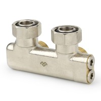 Узел нижнего подключения VARMEGA, 3/4quot;EKх3/4quot;EK НР-ВР, угловой, перекрестный, VM13901