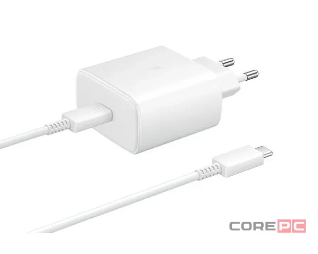 Сетевое зарядное устройство Samsung Super Fast Charger USB Type-C 45W + Cable Type-C (белый)