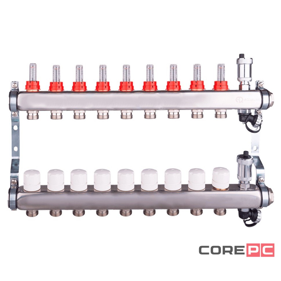 Группа коллект. AQUALINK регулир, настроеч и дренаж. клапаны, автомат. возд-к, нерж.сталь 1quot;х9х3/4quot;