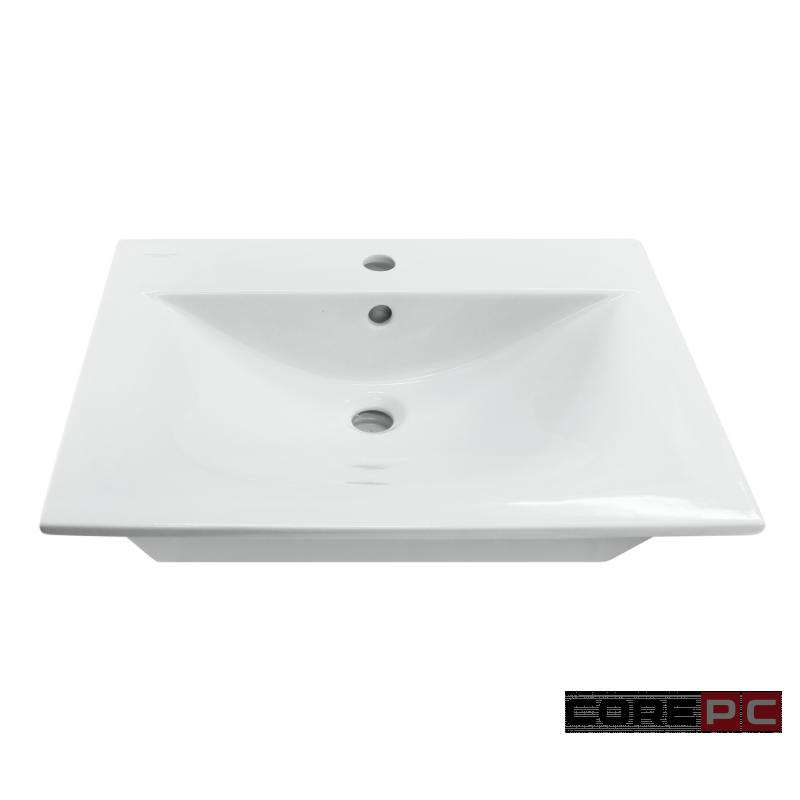 Раковина накладная мебельная Sanita luxe Бриз-50 WB.FN/Breeze/50-C/WHT.G/S1, керамика, прямоугольная, белый