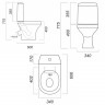 Унитаз компакт Sanita WC.CC/Attica/2-T/WHT.G/S1 с сиденьем, цвет белый