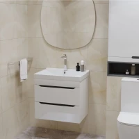 Тумба для ванной Лайн-60 подвесная под раковину Фостер 60 (Kirovit)/Фэст-60 (Sanita Lux) (ПВХ)